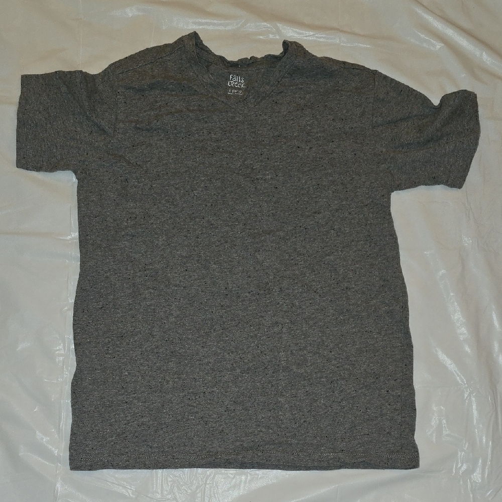 Falls Creek Boys Heather Gray With Black Specks Basic V Neck L (10/12)
